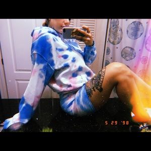 Tie Dye Hoodie & Biker Short Set